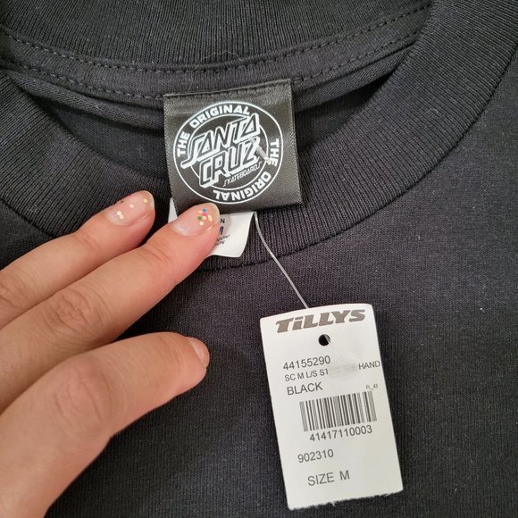 Men's Santa Cruz Strange Hands‎ Graphic Long Sleeves Black Shirt Sz Medium - Picture 5 of 8